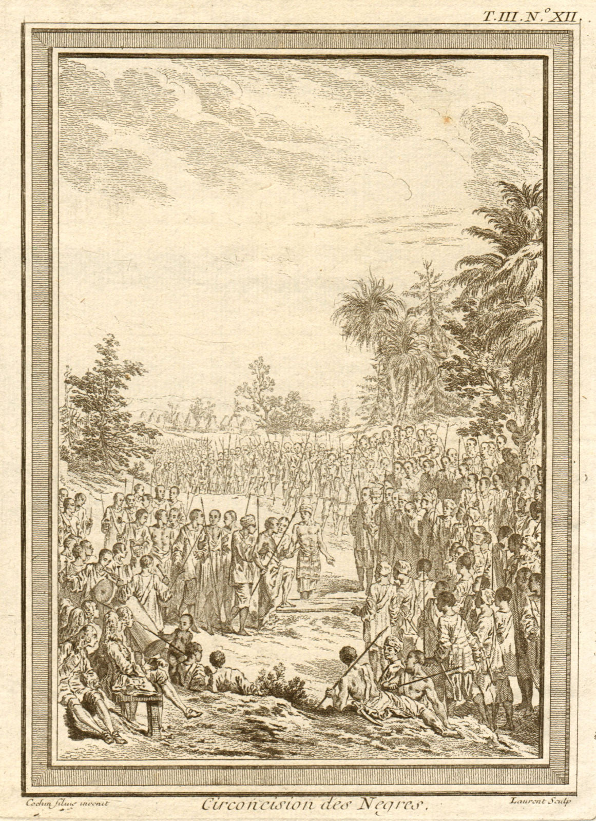 'Circoncision des Négres'. Negro circumcision ceremony nr St Louis Senegal 1747